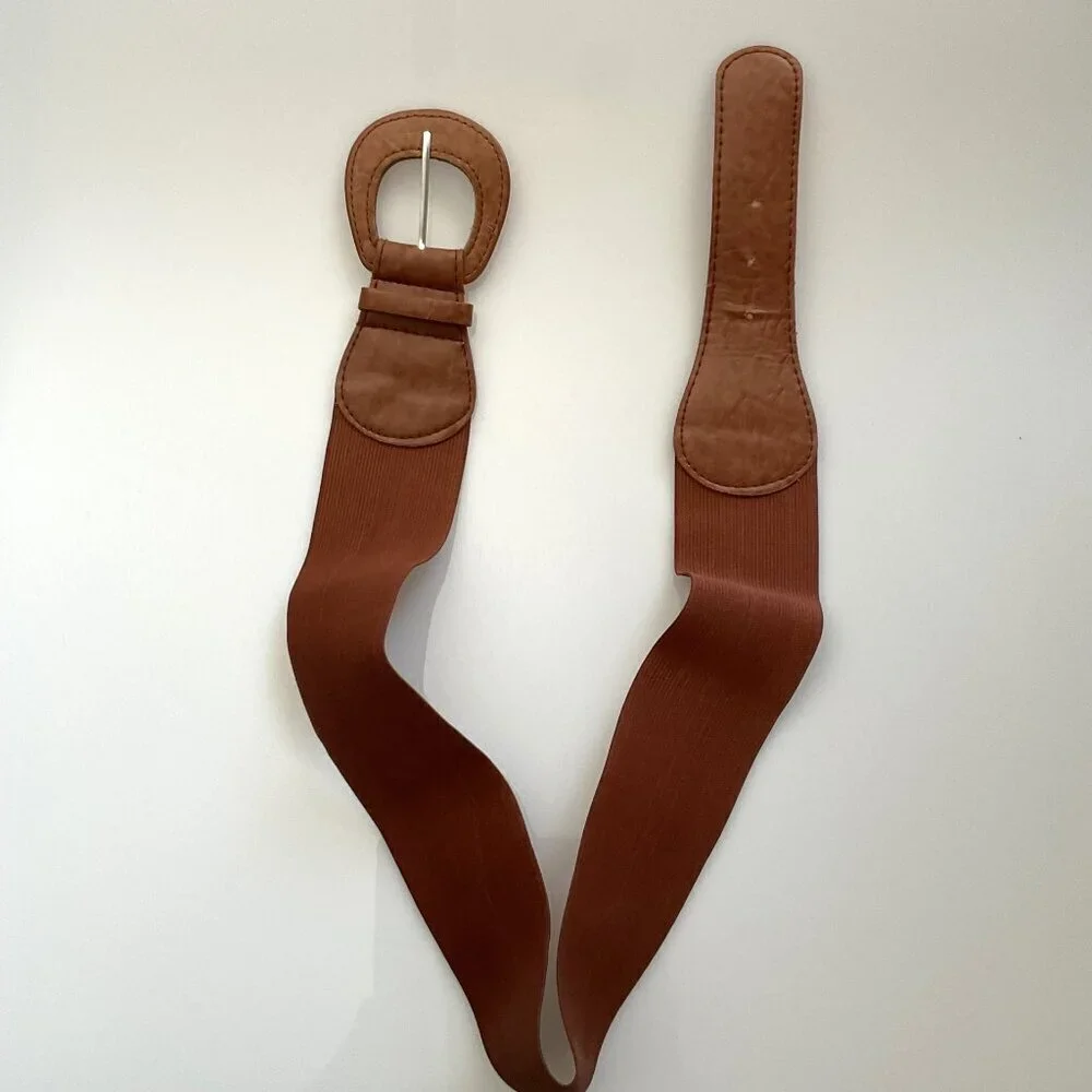 VINTAGE Y2K WIDE ELASTIC WAIST BELT